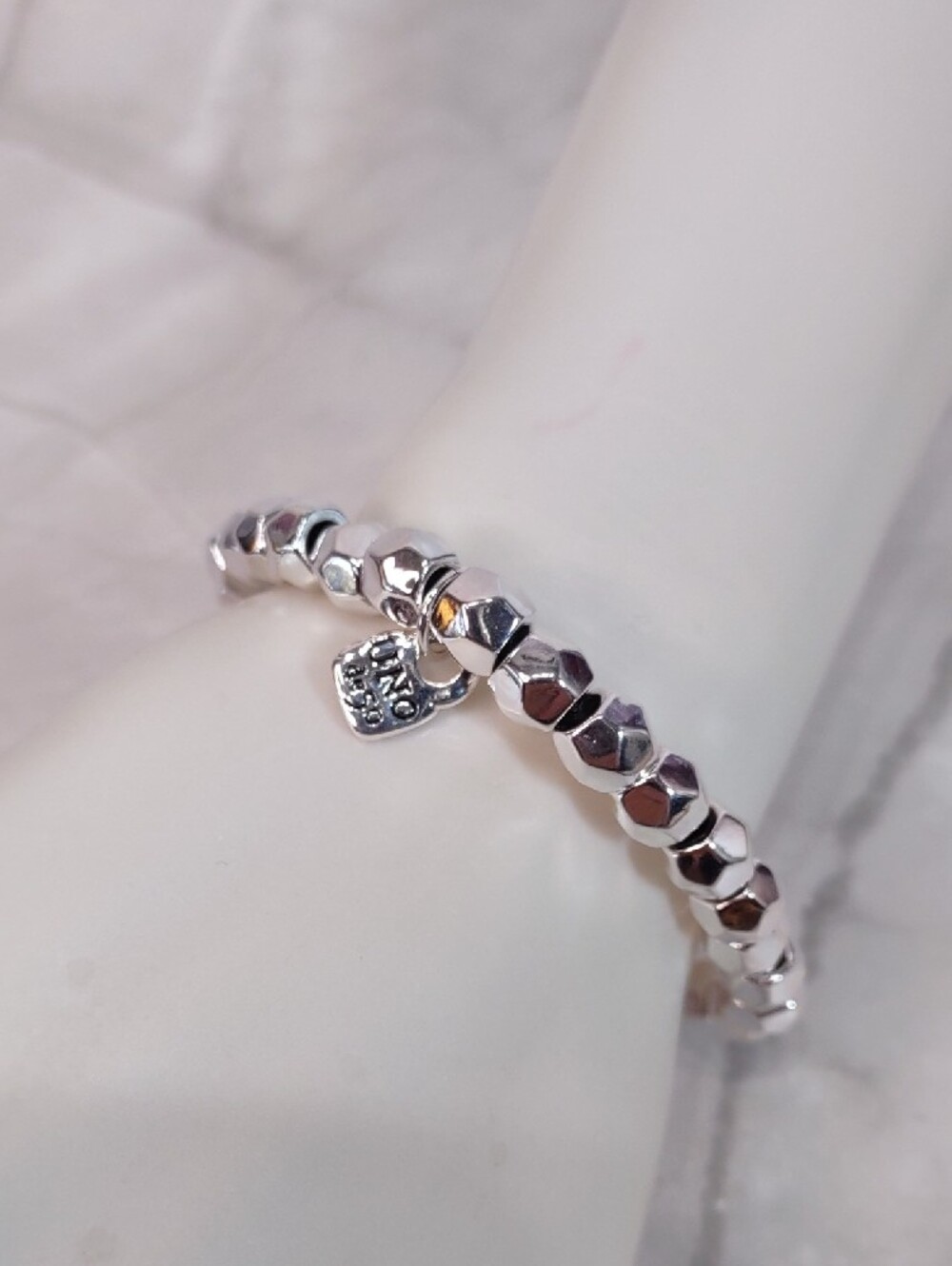 UNO de 50 Polished "Journey" Silverplate Stretch Bracelet